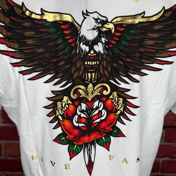 Affliction Black Label Men’s Eagle Short Sleeve T-shirt- Large - NWT - Picture 9 of 12